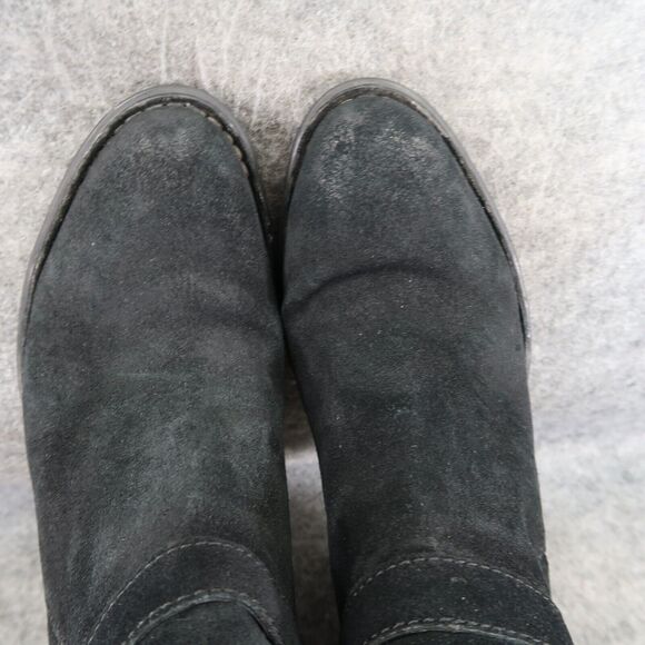 Born Shoes Womens 6 Booties Morocco Leather Distressed Buckle Strap Black Zip - Picture 11 of 16